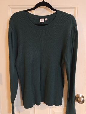 GAP Dark Teal Ribbed Crewneck Sweater